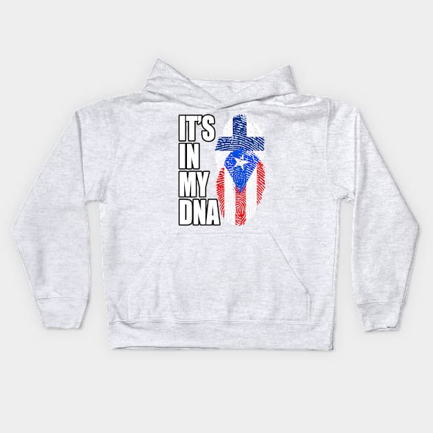 Finnish And Puerto Rican Mix DNA Flag Heritage Kids Hoodie by Just Rep It!!